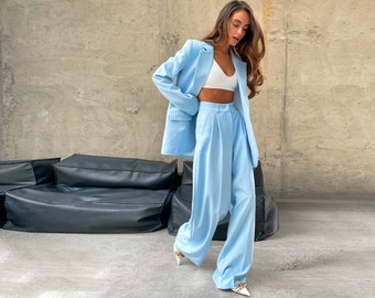 Blue suit for women / Two piece suit / Womens suit / Womens Suit Set / Wedding Suit / Women’s Suit Set