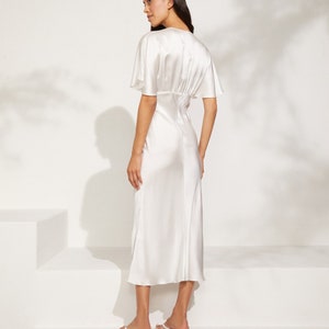Gretta Satin Slip Dress, White Slip Dress, Silk Slip Midi Dress, Slip Dress, Midi Dress, Bridesmaid Dress image 8
