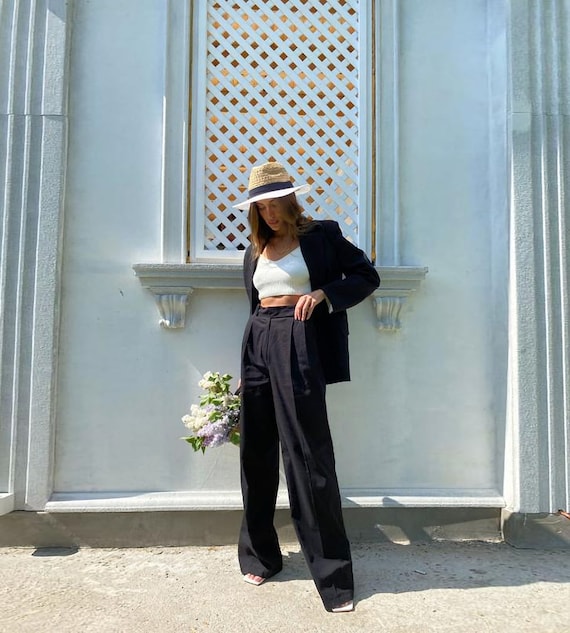 Black Linen Suit Women Suit Pants Suit Linen Suit Women - Etsy