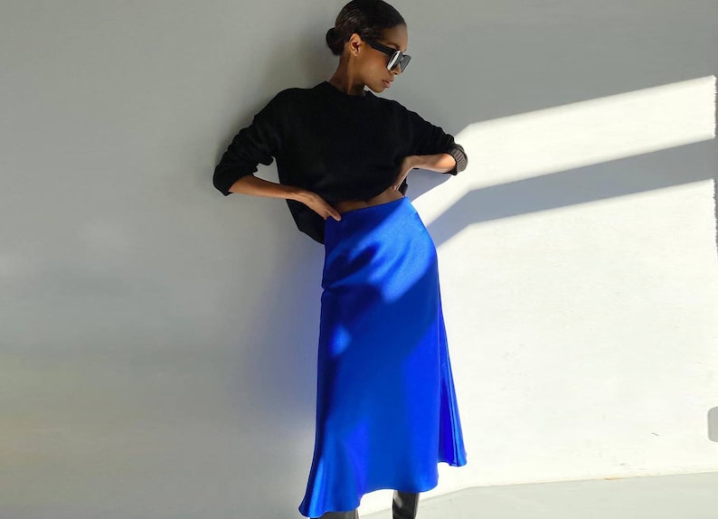 Silk skirt Maxi Skirt High waisted skirt Summer Dress Long Skirt Summer Skirt Midi Skirt Silk Skirt Maxi Gift for her image 1