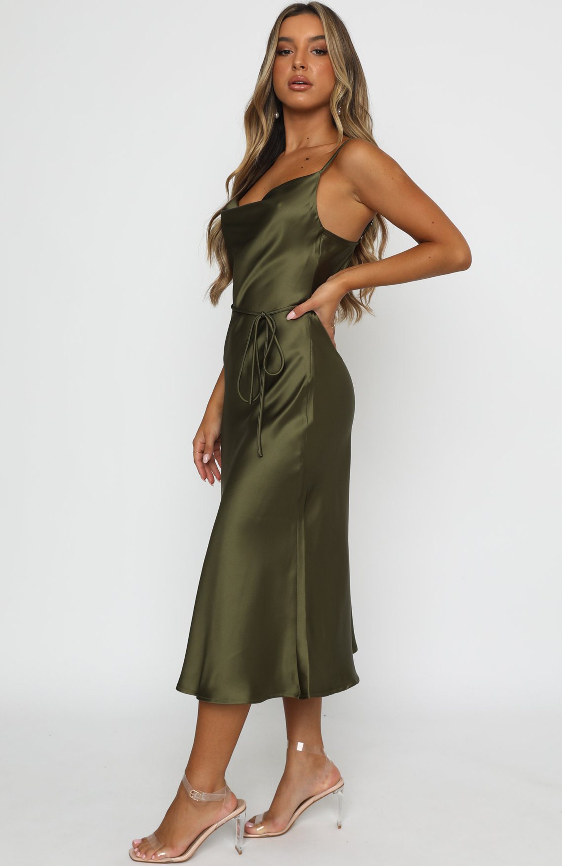 Green Slip Dress Women Slip Dress Silk Slip Dress Women Etsy