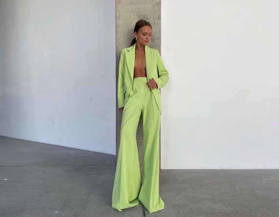 Pantalon verde limon 2025 mujer