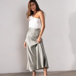 Silk skirt Maxi Skirt High waisted skirt Summer Dress Long Skirt Summer Skirt Midi Skirt Silk Skirt Maxi Gift for her image 8