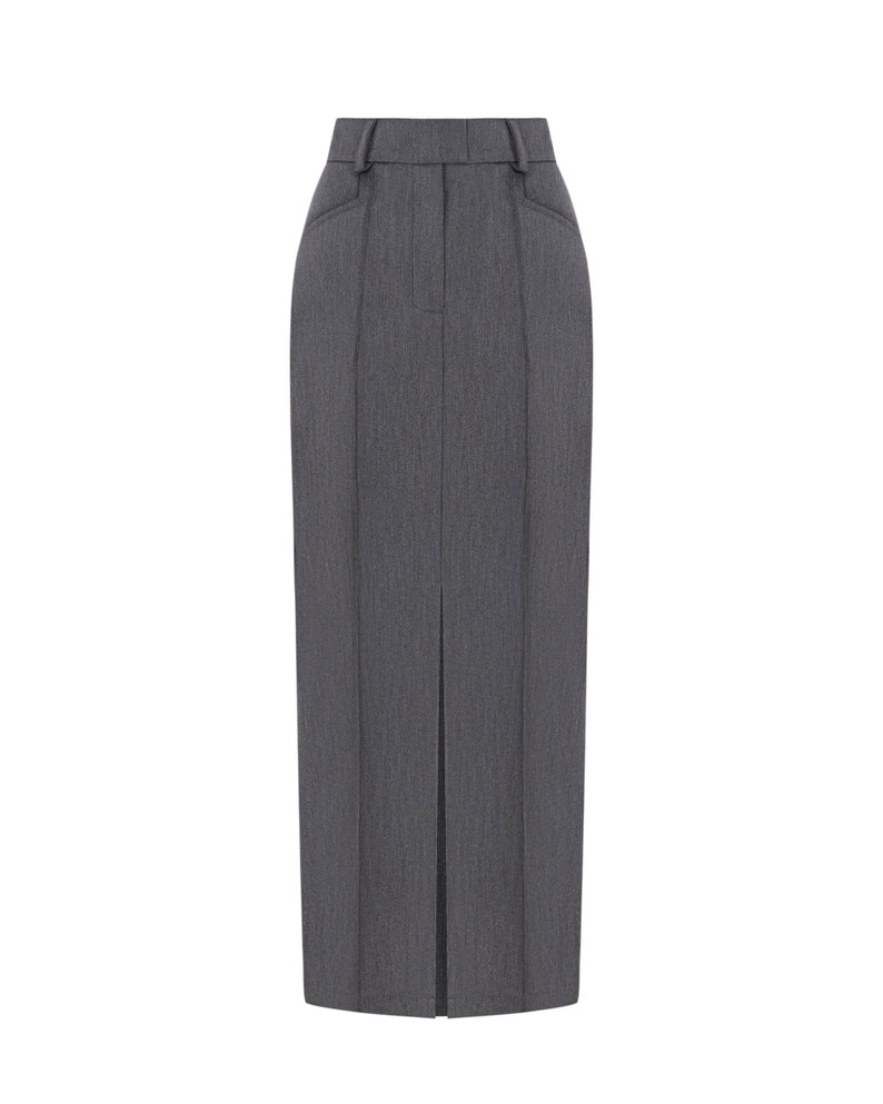 Gray Pencil Skirt, High Waisted Skirt, Maxi Skirt, Long Evening Skirt. Skirt With Pockets, Office Skirt, Church Skirt, Skirt Suit image 5