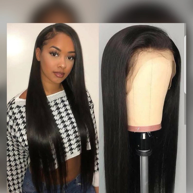 Human Hair Wig Straight Lace Front Wig Hair Lace Wig 100 Etsy