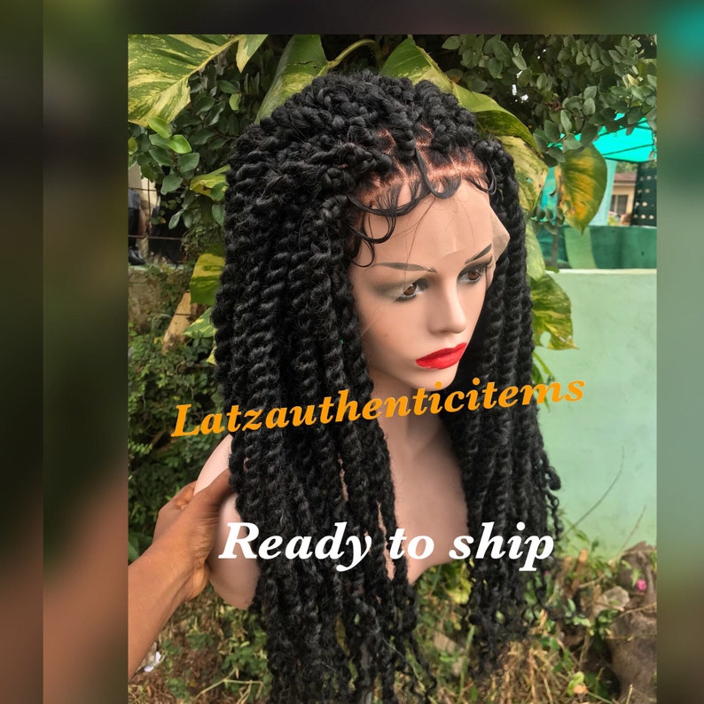 Ready to ship Passion twists wig knotless braids wig Box braids cornrow braided wig full lace wig Senegalese twists faux locs passion twist