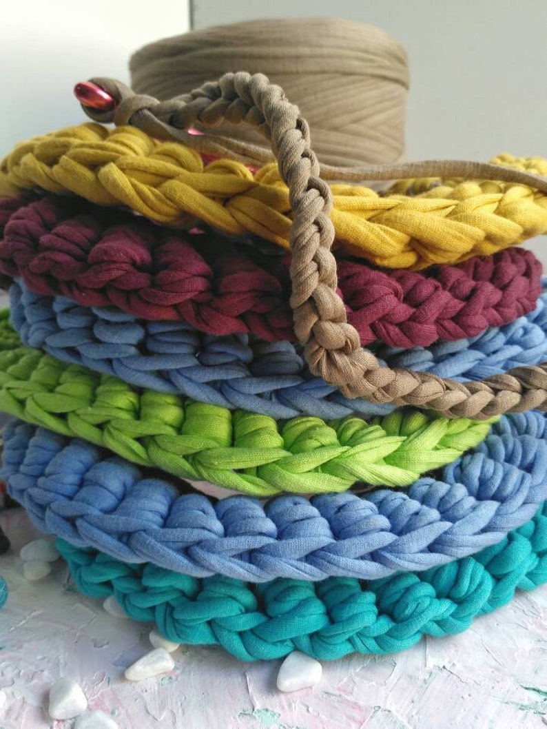 Tshirt yarn crochet statement necklace Chunky textile chocker Etsy