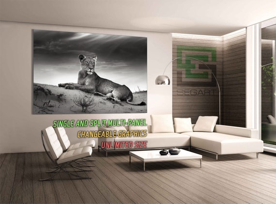 Lion Living Room Decor Split Art Gallery Wrapped Canvas Multi Panel Art Large Canvas Wall Art Canvas Art Wall Poster Home Wall Decor
