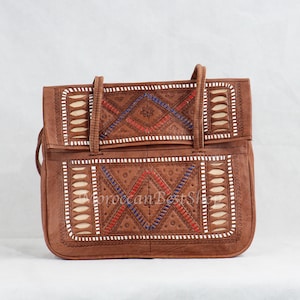 Medium Leather Purse Women, Handmade Leather Bag, Boho Leather Tote Bag For Women, Soft Tote with Pocket, Leather Crossbody Bag
