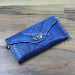 Cartera de cuero hecha a mano para mujer, tarjetero de cuero, billetera de cuero, billetera delgada de cuero, pinzas para billetes de cuero para mujer