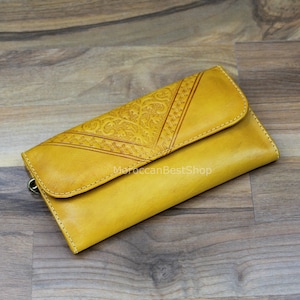 Cartera de cuero para mujer, Cartera de cuero hecha a mano para mujer, Tarjetero de cuero, Monedero de cuero, Cartera delgada de cuero