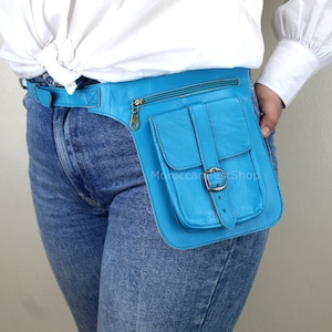 Leather Fanny Pack For Woman, Leather Waist Bag Fanny Pack, Leather Belt Bag, Handmade Festival Fanny Pack , Belt Pouch Leather