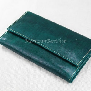 Portafoglio in pelle per donna, porta carte di credito in pelle, portafoglio in pelle da donna, portafoglio sottile in pelle, fermasoldi in pelle per donna