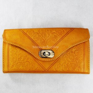 Cartera de mujer hecha a mano en cuero, tarjetero de cuero, billetera de cuero, pinzas para billetes de cuero para mujer, billetera de mujer