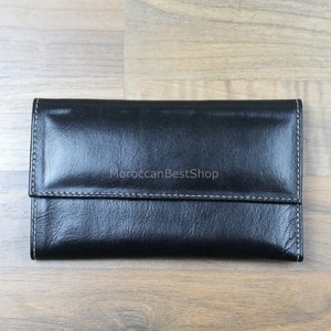 Cartera de cuero para mujer hecha a mano, Cartera de cuero para mujer, Cartera de mujer, Tarjetero de cuero, Cartera delgada de cuero para tarjetas