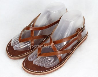 Moroccan Leather Sandals: Braided Summer Flats