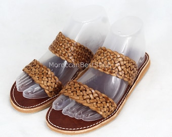 Moroccan Braided Leather Sandals: Women's Summer Shoes