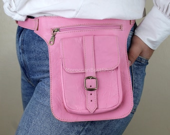 Handmade Goat Leather Fanny Pack: Festival Belt Bag