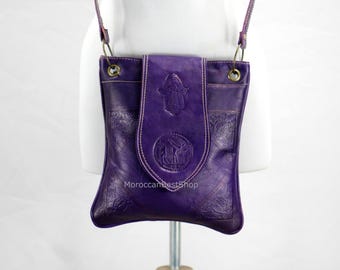 Bolso de hombro de piel marroquí: Bolso de piel suave estilo boho