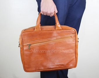 Handmade leather briefcase Laptop, Leather Satchel, Messenger Bag, Computer Bag, leather work bag , Crossbody laptop bag