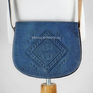 Leather Crossbody Bag For Women, Leather Shoulder Purse, Genuine Leather Crossbody Bag , Boho Moroccan Bag, Gift For Women .