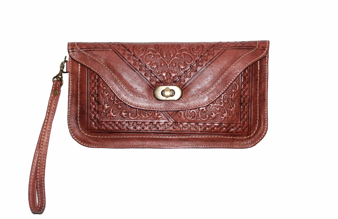 Leather Wallet Women's Passport Wallet Wristlet Wallet Etsy