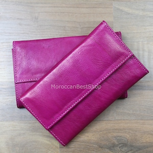 Portafoglio in pelle per donna, porta carte di credito in pelle, portafoglio in pelle da donna, portafoglio sottile in pelle, fermasoldi in pelle per donna