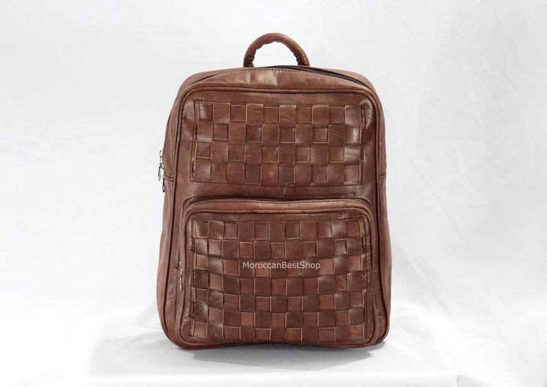 Leather Traveling Backpack