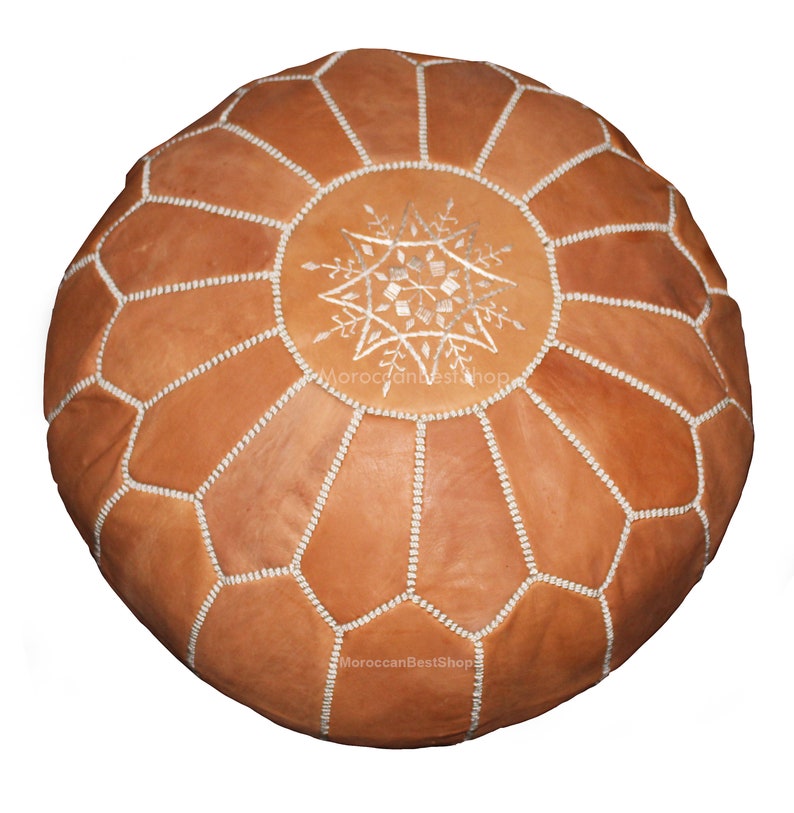 Tan Pouffe Foot stool chair pouf Unstuffed . Handmade Pouf Ottoman