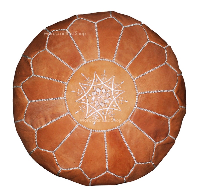 Tan Pouffe Foot stool chair pouf Unstuffed . Handmade Pouf Ottoman