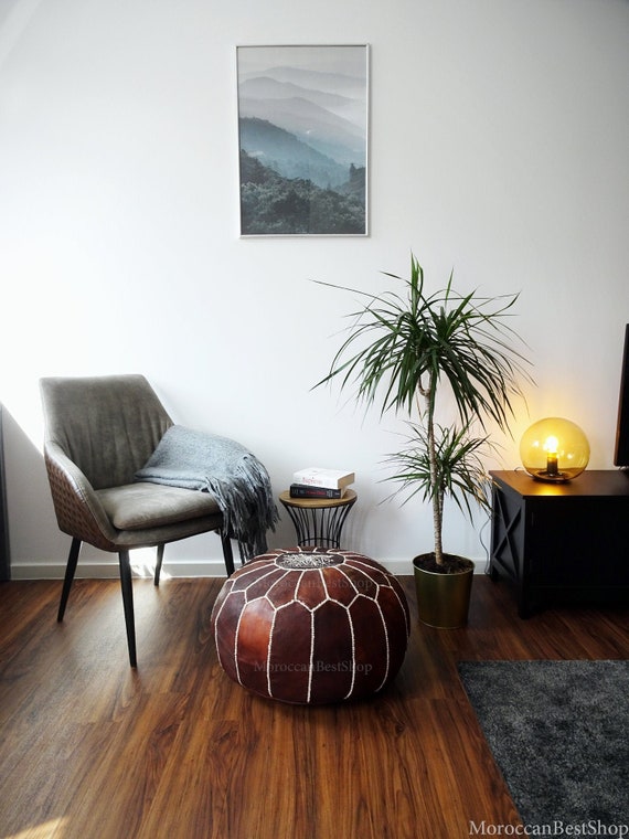 Leather ottoman Pouf Morrocan Leather Pouf Home gift 50/% OFF Pouf Sale Moroccan Pouf Leather Anniversary Gifts . Foot Stool pouffe
