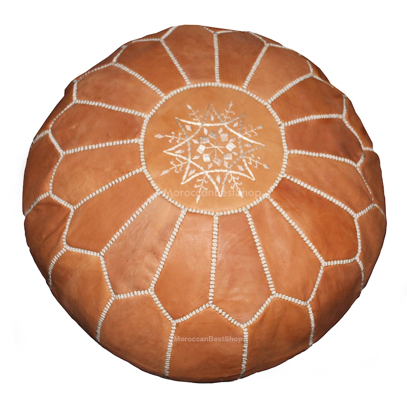 Tan Pouffe Foot stool chair pouf Unstuffed . Handmade Pouf Ottoman