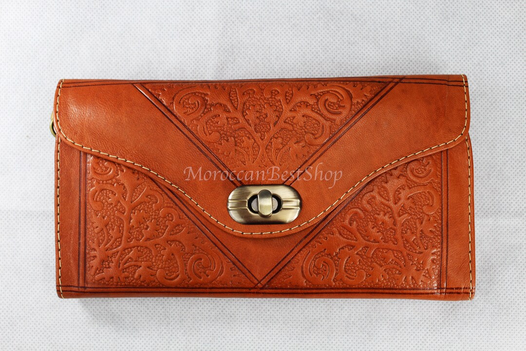 Tooled Handcrafted Leather Women's Wallet Leather Credit - Etsy