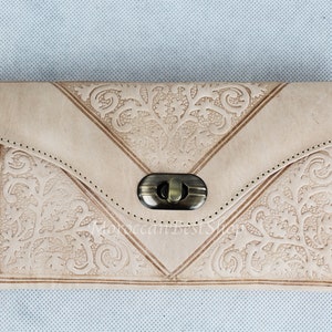 Cartera de cuero para mujer, cartera con monograma para mujer, cartera plegable para mujer, cartera con tarjetero, cartera con llavero para tarjetas de crédito y borla