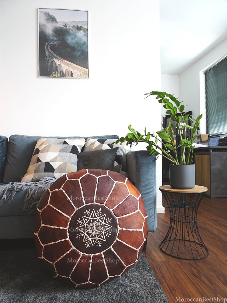 Leather ottoman Pouf Morrocan Leather Pouf Home gift 50/% OFF Pouf Sale Moroccan Pouf Leather Anniversary Gifts . Foot Stool pouffe