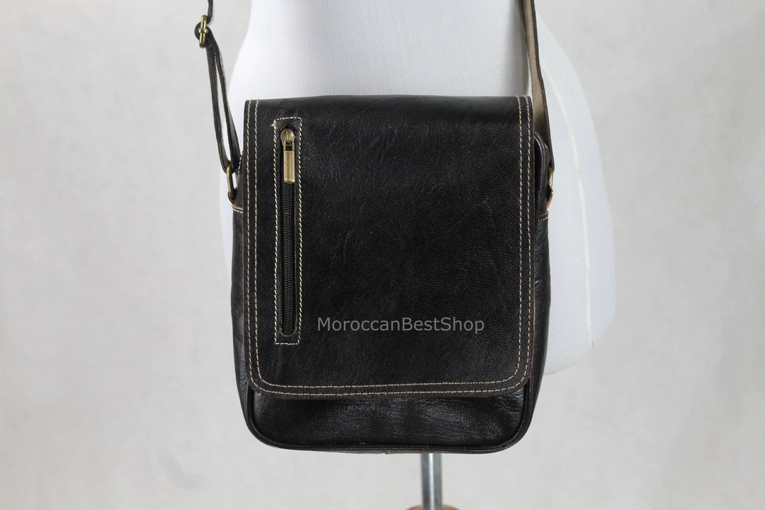 Unisex Leather Shoulder Bag Medium Size Shoulder Bag Etsy