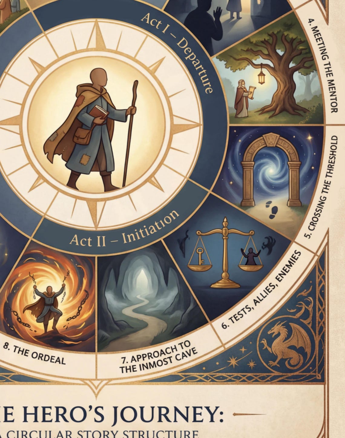 Hero’s Journey Poster Printable | Story Structure Plot Diagram ...