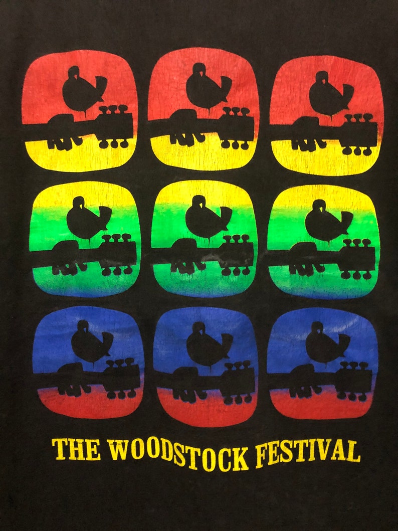 Vintage 80\u2019s The Woodstock Festival Colorful Graphic PrintedVintage HippiesVintageTie DyeVintage Rock Band
