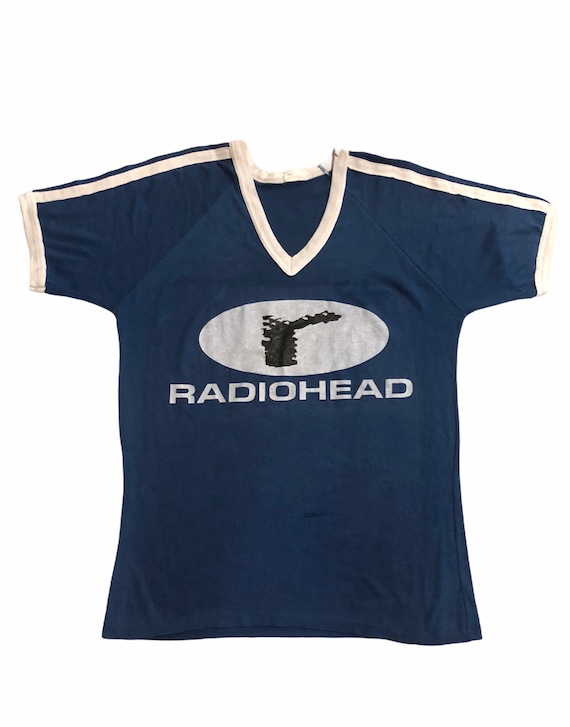 Super Cool! Vintage 90’s Radiohead V Neck 3 Stripe