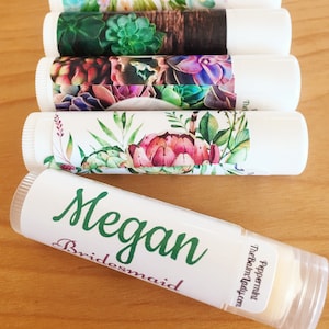 Handmade Lip Balm in a variety of succulent and cactus designs for your next party. Customized chapstick in a variety of flavors, colors, and designs.