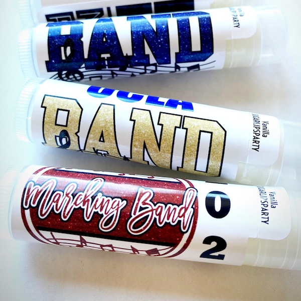 MARCHING BAND Team Gift | Band Camp Lip Balm | Custom Chapstick for High School and College Band Members | Drum Line, Instruments, Music
