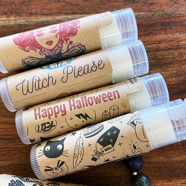 WITCH PLEASE Lip Balm for Halloween Bachelorette Party | Happy Halloween Trick or Treat Chapstick Party Favors Treat for Bad Witches