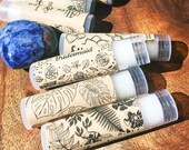 SUCCULENT Floral Wedding Kraft Paper Lip Balm Rustic, Eco-Friendly, Natural Party Chapstick Favors Brown Paper Label Black Ink