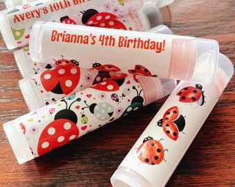 Ladybug Party Lip Balm Favors | Baby Shower, Bridal Shower, Garden Party Theme | Lady Bug Chapstick | Handmade Small Batch | Red and Black