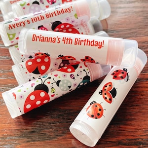 Ladybug Party Lip Balm Favors | Baby Shower, Bridal Shower, Garden Party Theme | Lady Bug Chapstick | Handmade Small Batch | Red and Black