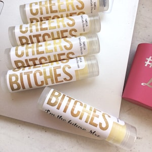 Cheers to the new Mrs | Personalized Lip Balm for Bachelorette Party Bridal Party | Custom Lip Balm | Lip Balm Favors | Pink Gold Blush