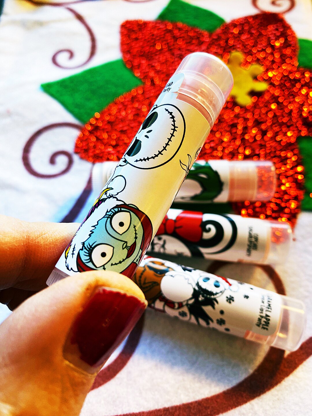 NIGHTMARE BEFORE CHRISTMAS Lip Balm Party Favors Holiday Chapstick