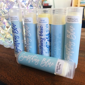 SOMETHING BLUE for the Bride | Personalized Chapstick for Bride | Blue Lip Balm for the Wedding | Custom Party Favors for Bride to Be