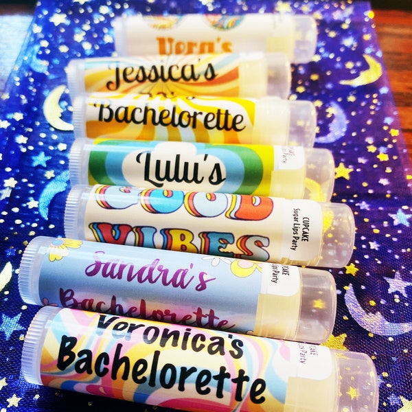 70's Party Disco Theme Flower Power Groovy Lip Balm for your Bachelorette Birthday | Handmade Chapstick Party Favors