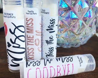 KISS the MISS GOODBYE Chapstick Party Favors for Bachelorette | Personalize Bridal Shower Lip Balm | Custom Party Favors for Bride to Be